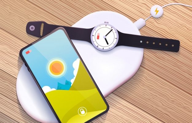 Charge sans-fil de smartphone et smartwatch