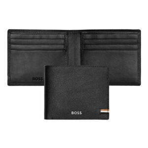 Portefeuille cuir HLW421A Hugo Boss noir cadeau d'affaires luxe direction